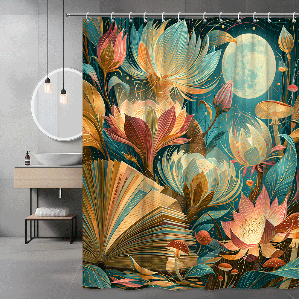 Custom Printed Bath Curtain — custom printed polyester bath curtain