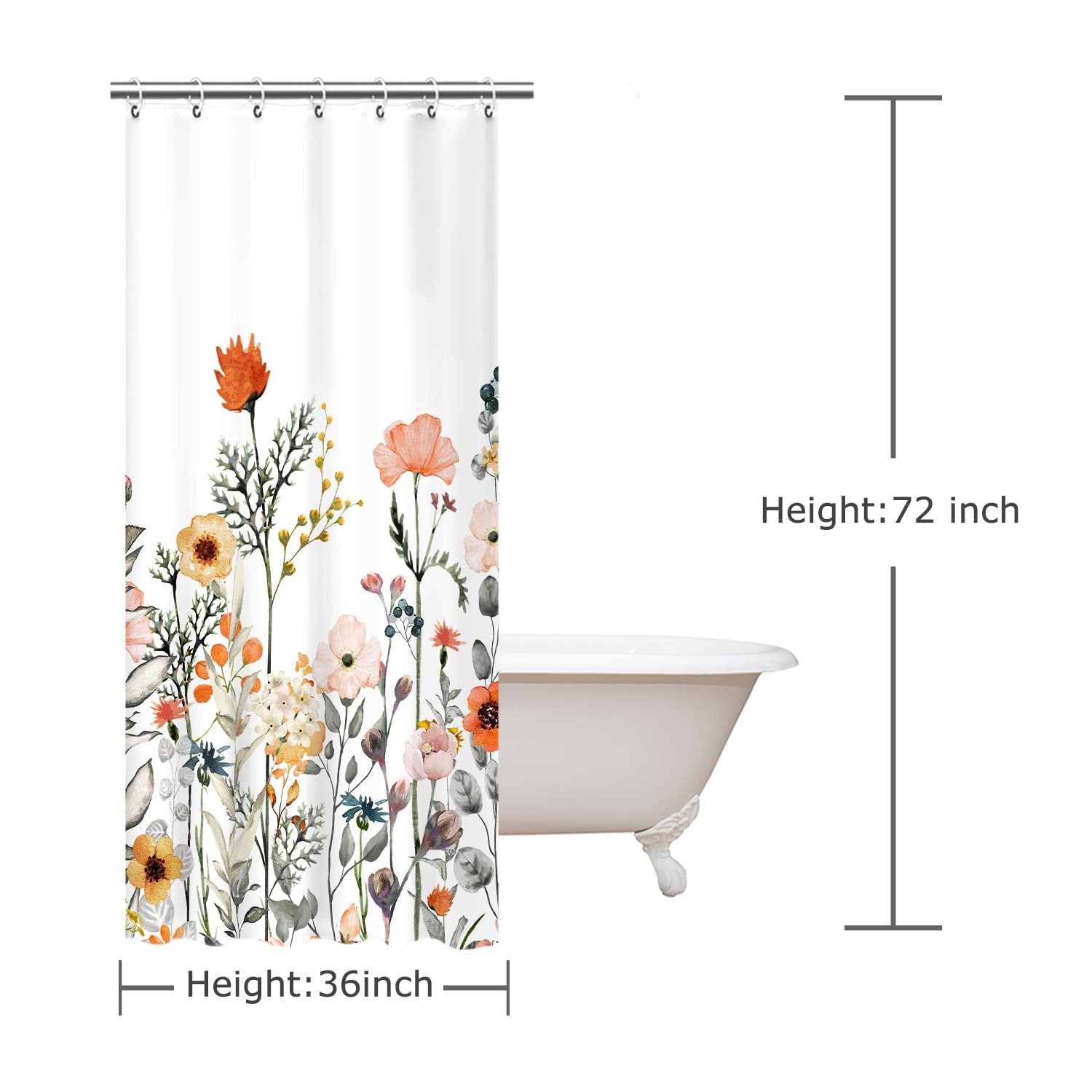 Custom Printed Bath Curtain — custom printed polyester bath curtain detail view