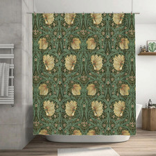 William Morris Shower Curtain Set with 12 Hooks, Bath Curtains Waterproof Polyes — custom printed polyester bath curtain