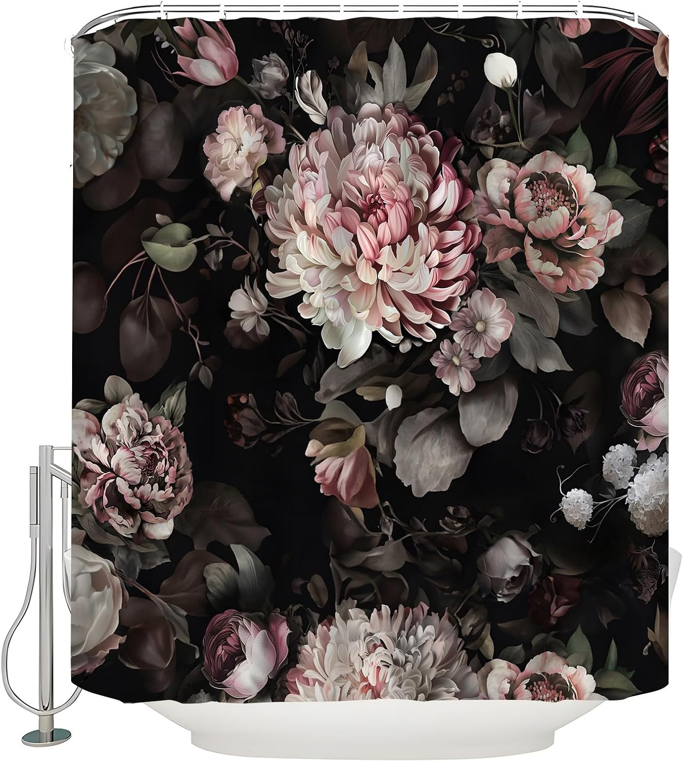 Custom Printed Bath Curtain — custom printed polyester bath curtain detail view