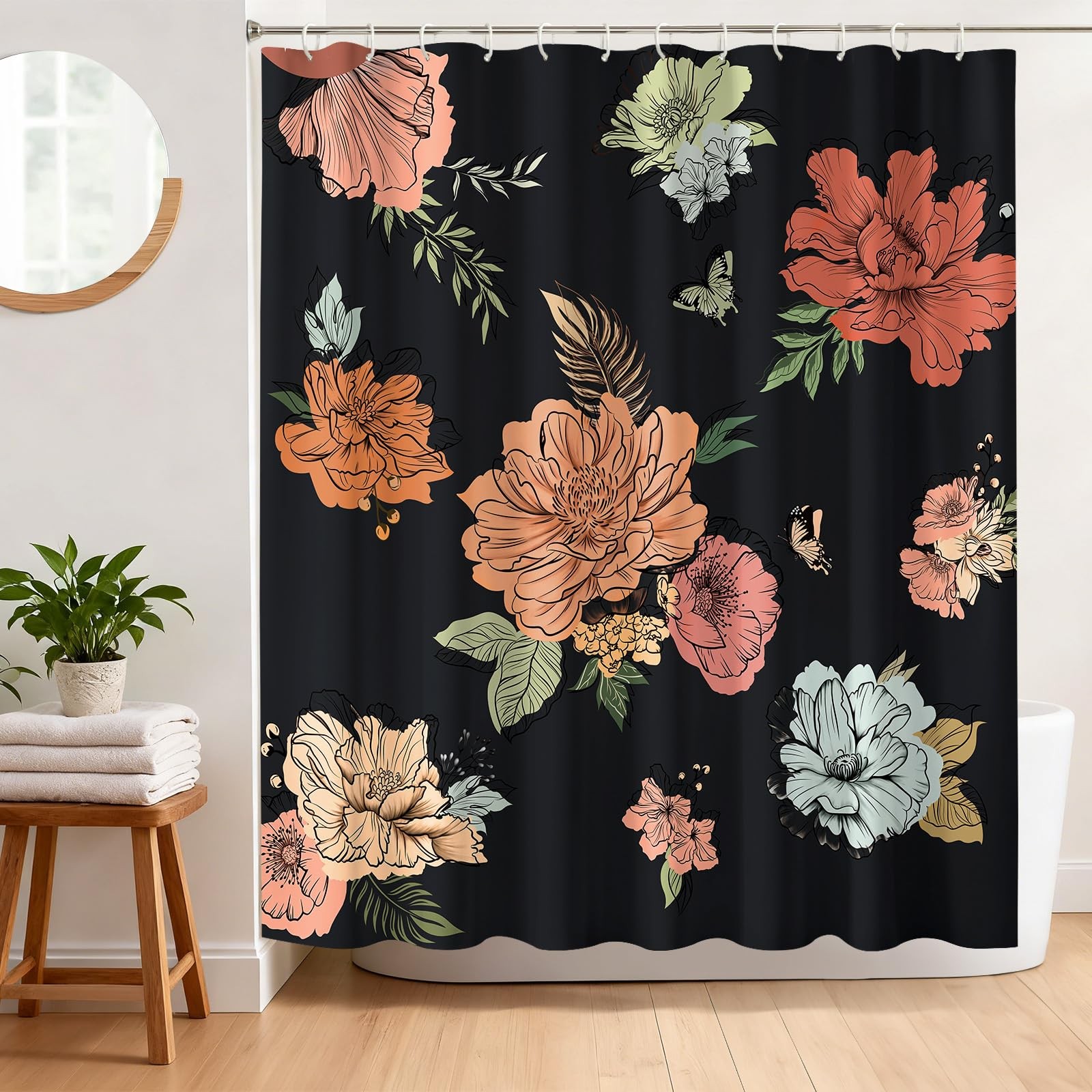 Custom Printed Bath Curtain — custom printed polyester bath curtain