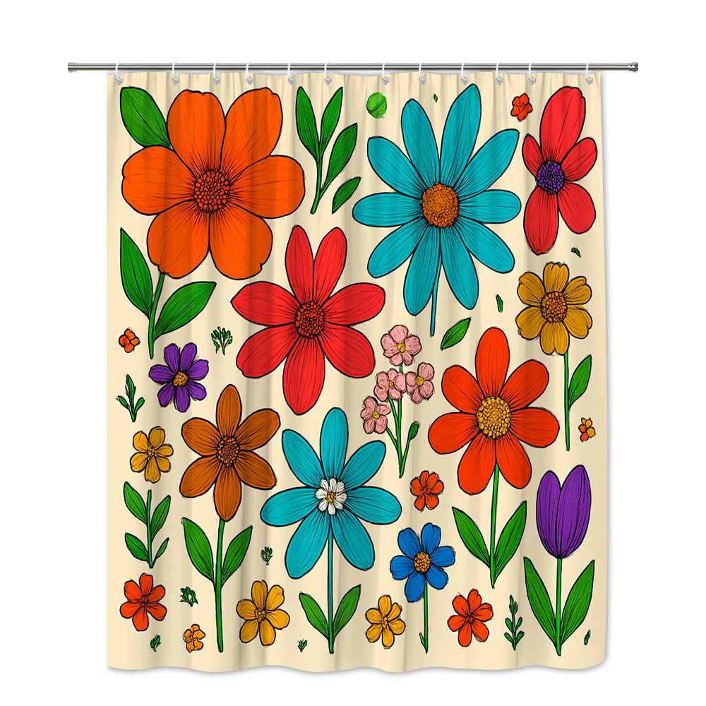 Custom Printed Bath Curtain — custom printed polyester bath curtain detail view