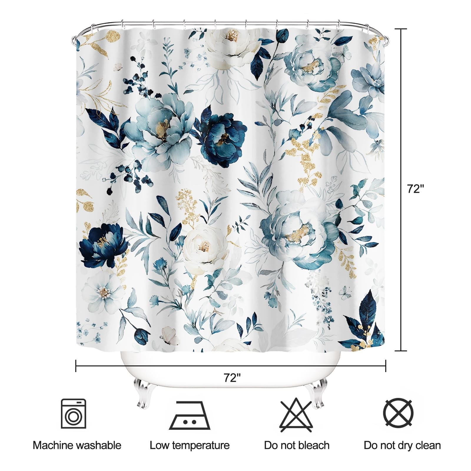 Custom Printed Bath Curtain — custom printed polyester bath curtain detail view
