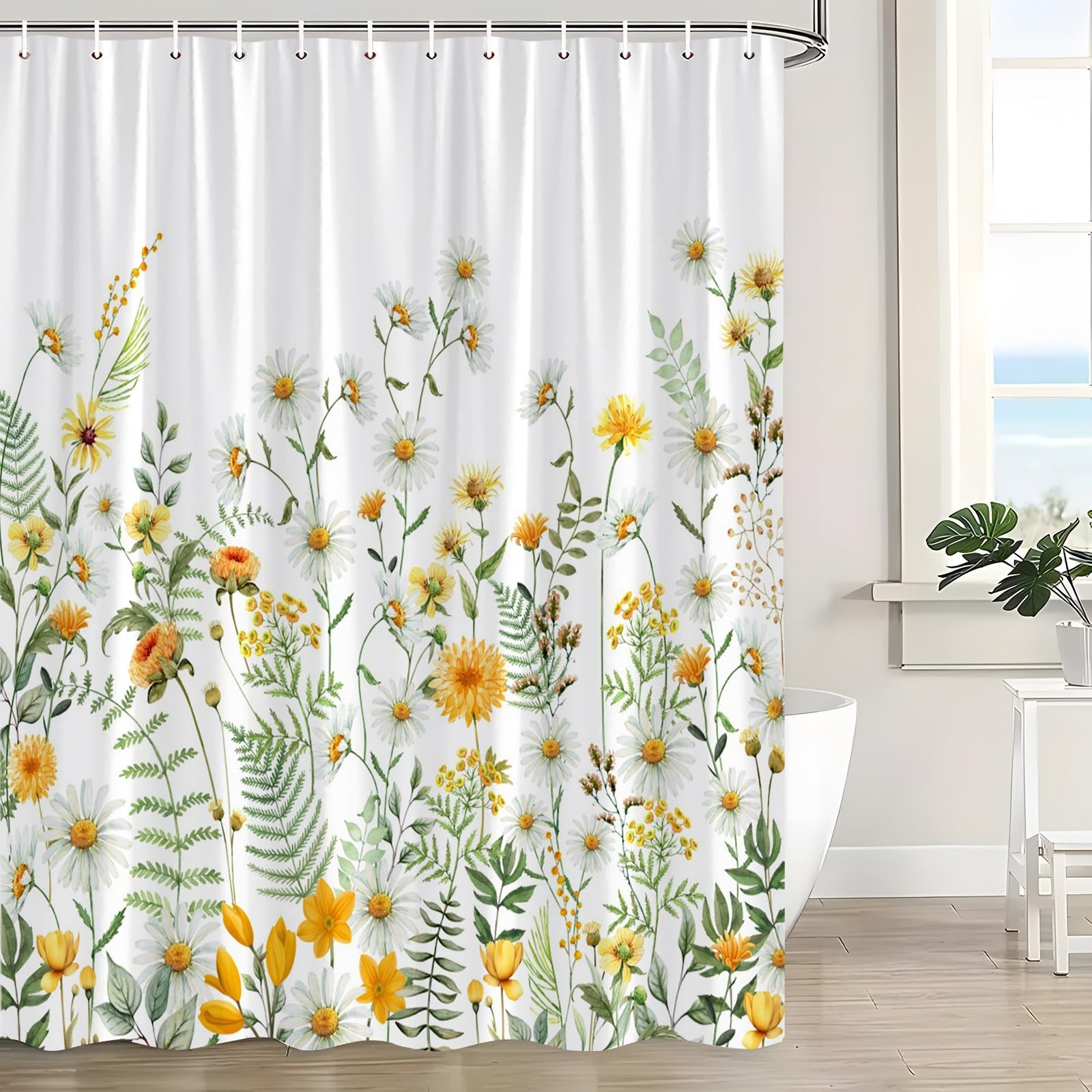 Custom Printed Bath Curtain — custom printed polyester bath curtain detail view