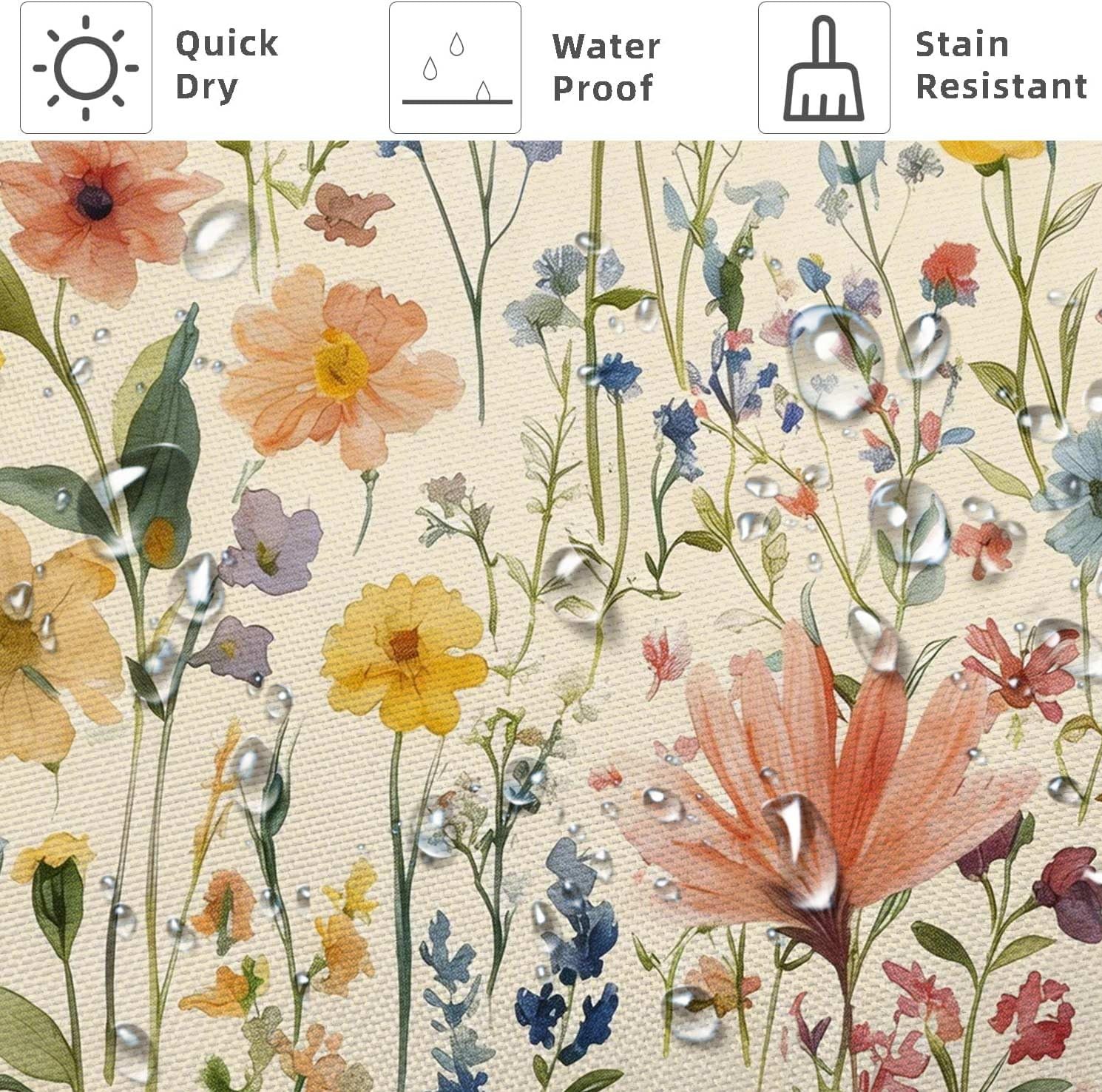 Custom Printed Bath Curtain — custom printed polyester bath curtain detail view
