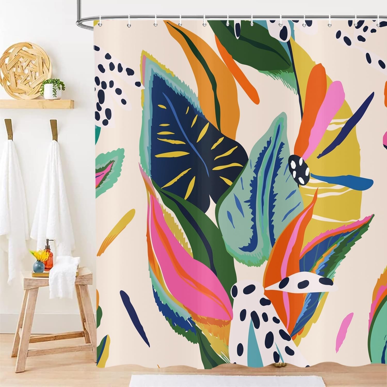 Custom Printed Bath Curtain — custom printed polyester bath curtain detail view