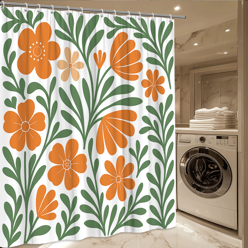Custom Printed Bath Curtain — custom printed polyester bath curtain detail view