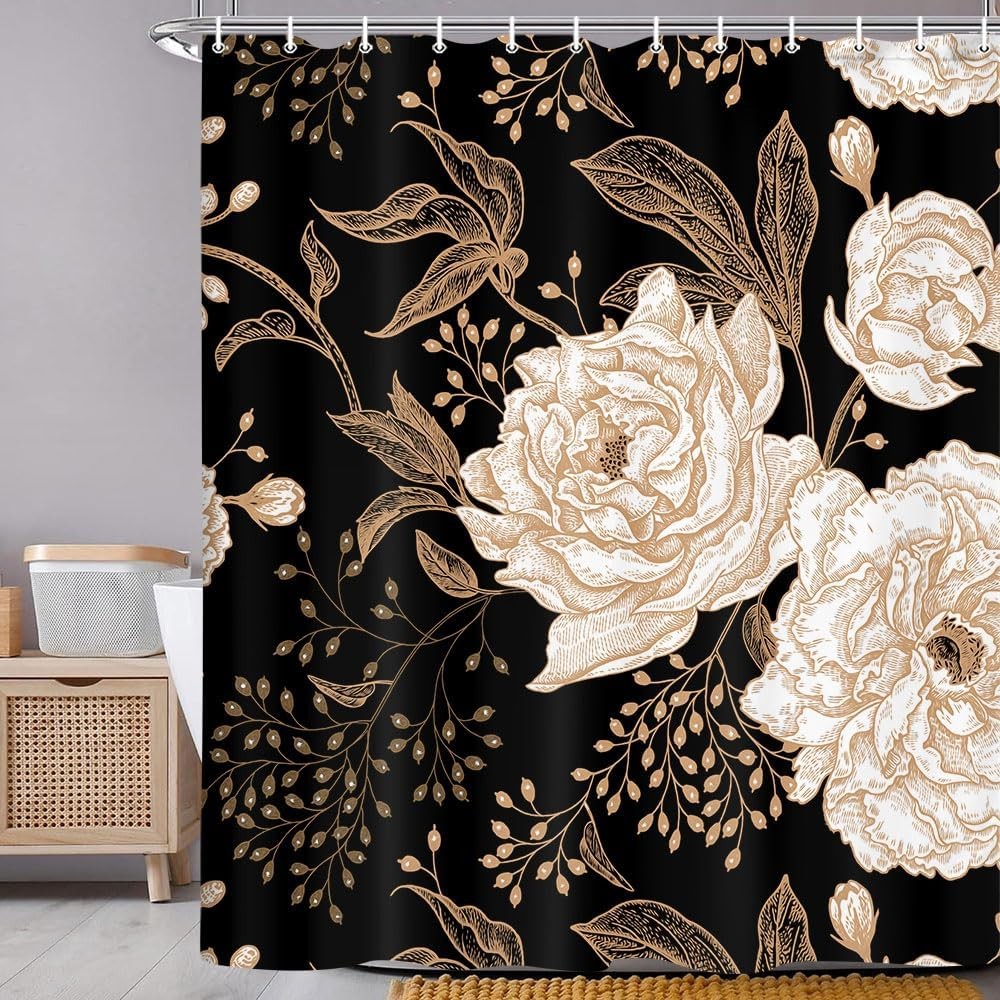 Custom Printed Bath Curtain — custom printed polyester bath curtain detail view