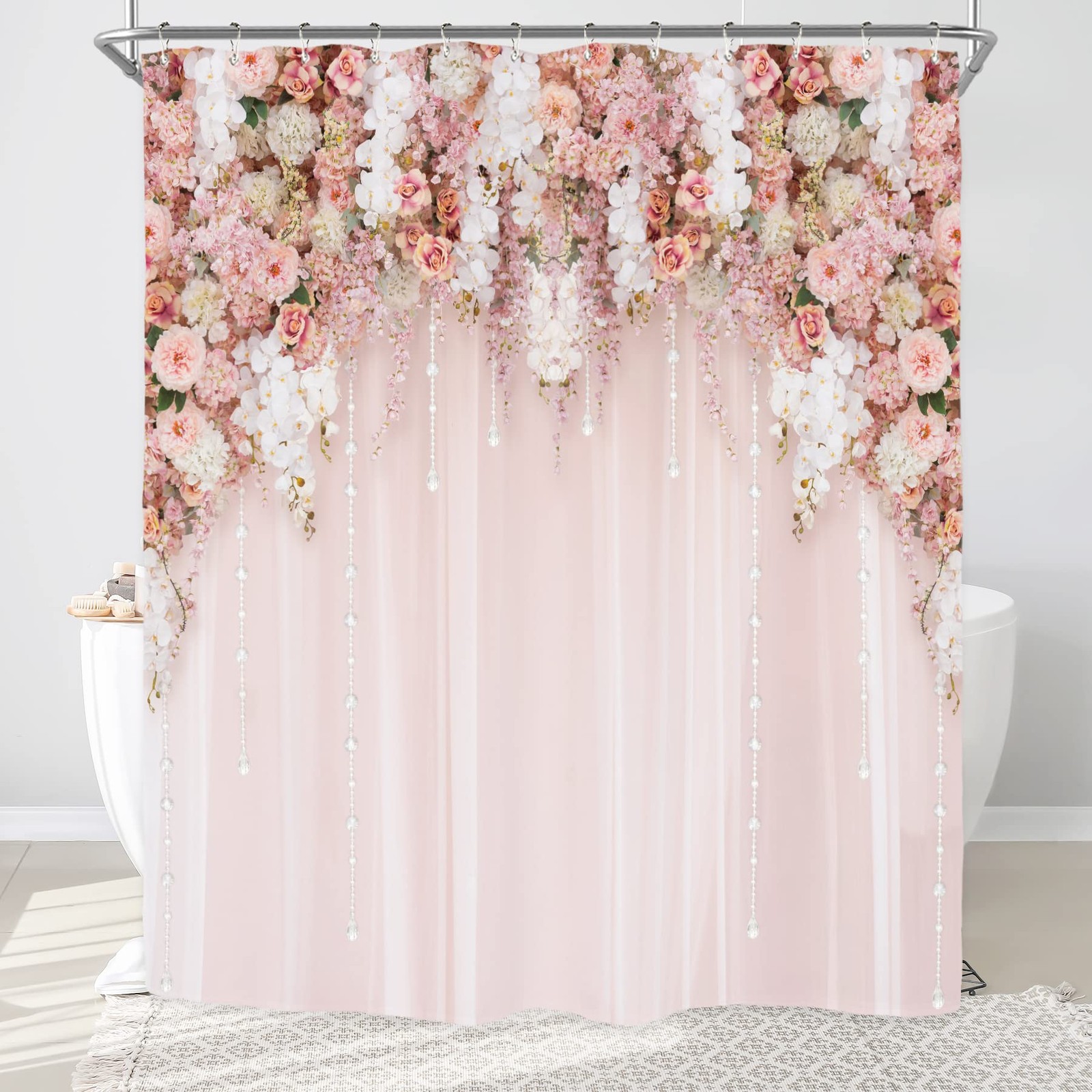 Custom Printed Bath Curtain — custom printed polyester bath curtain