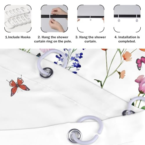 Custom Printed Bath Curtain — custom printed polyester bath curtain detail view