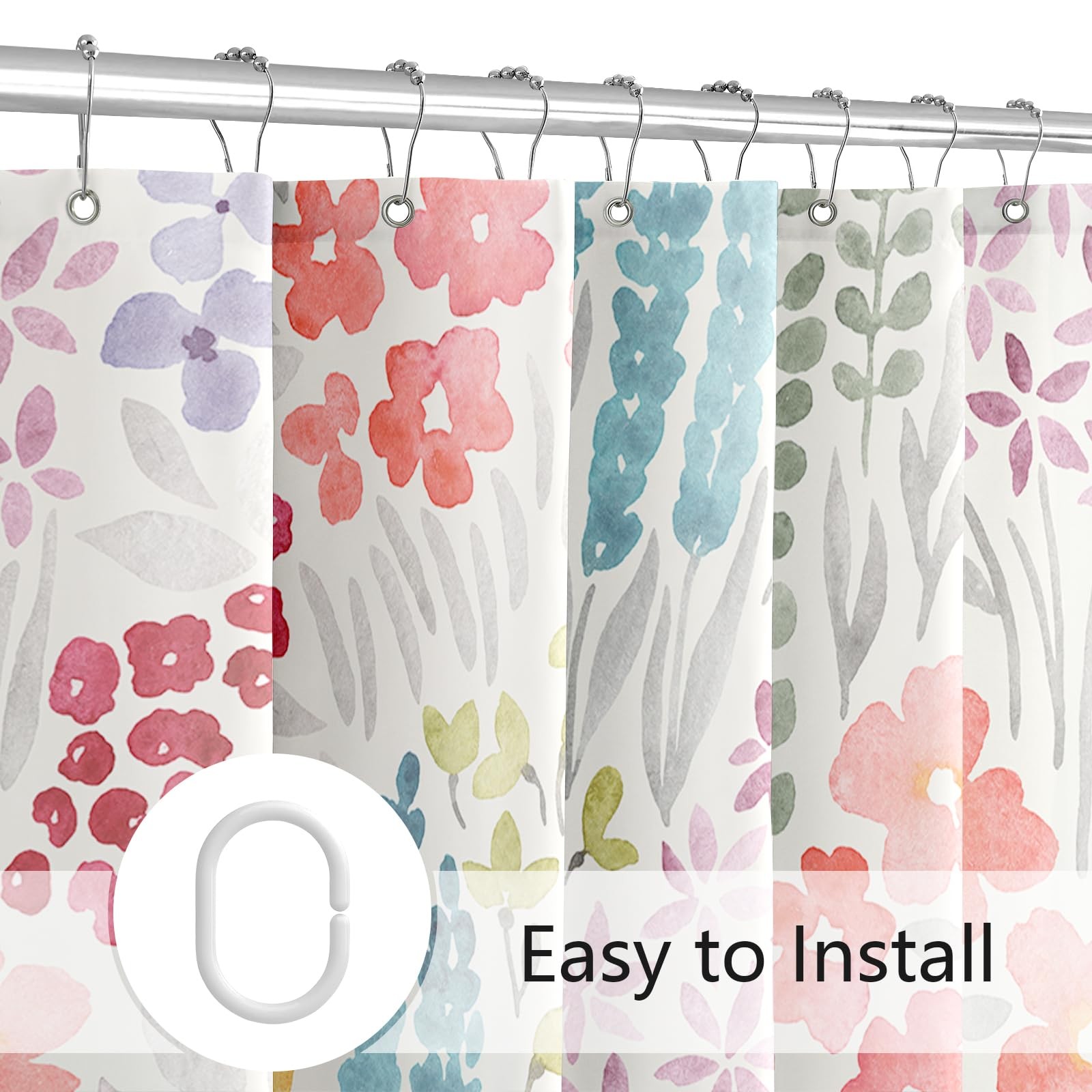 Custom Printed Bath Curtain — custom printed polyester bath curtain detail view