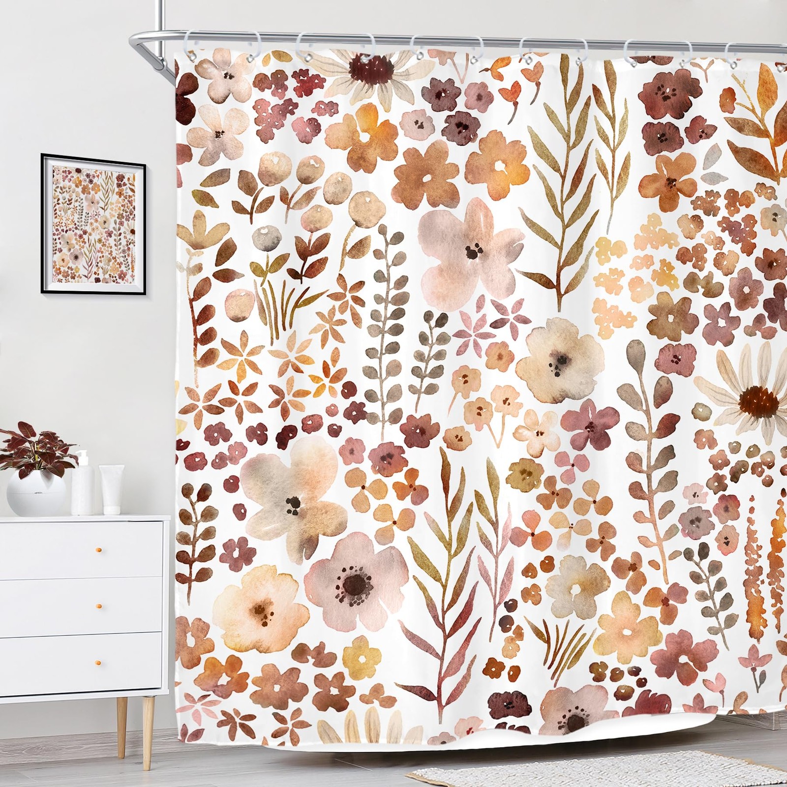 Custom Printed Bath Curtain — custom printed polyester bath curtain detail view