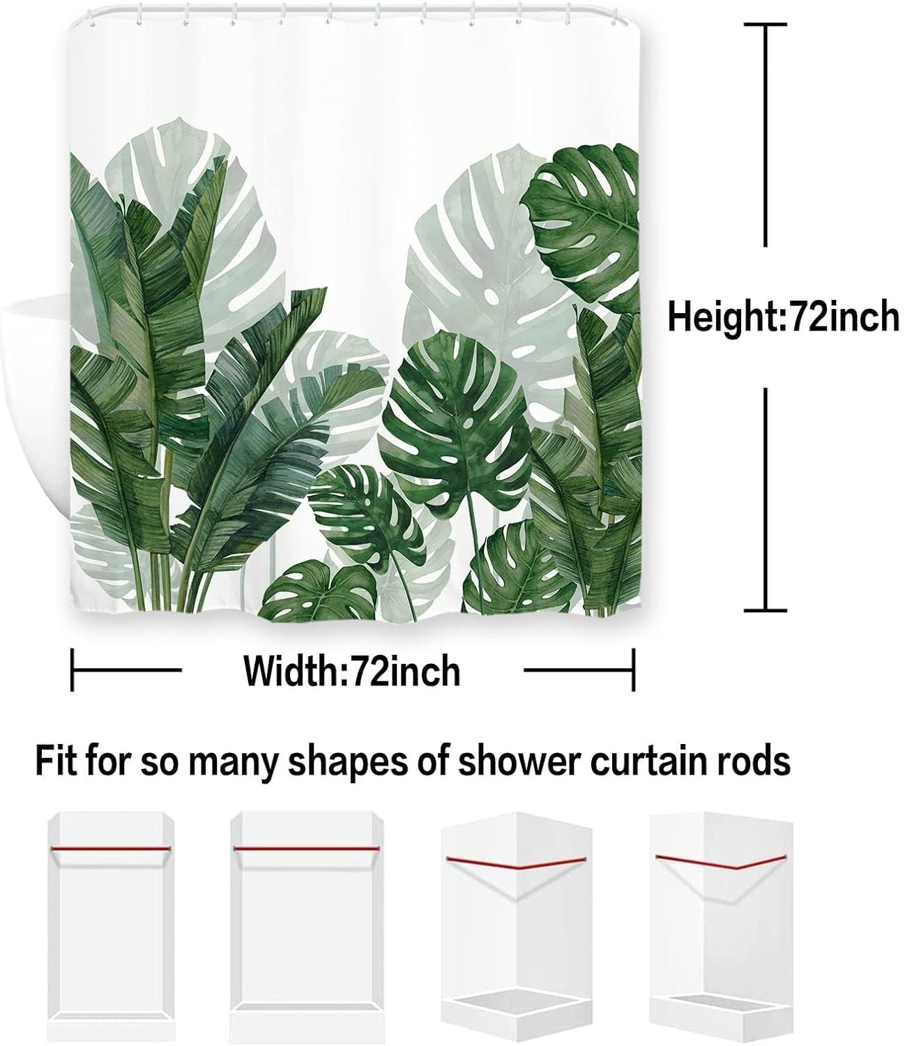 Custom Printed Bath Curtain — custom printed polyester bath curtain detail view