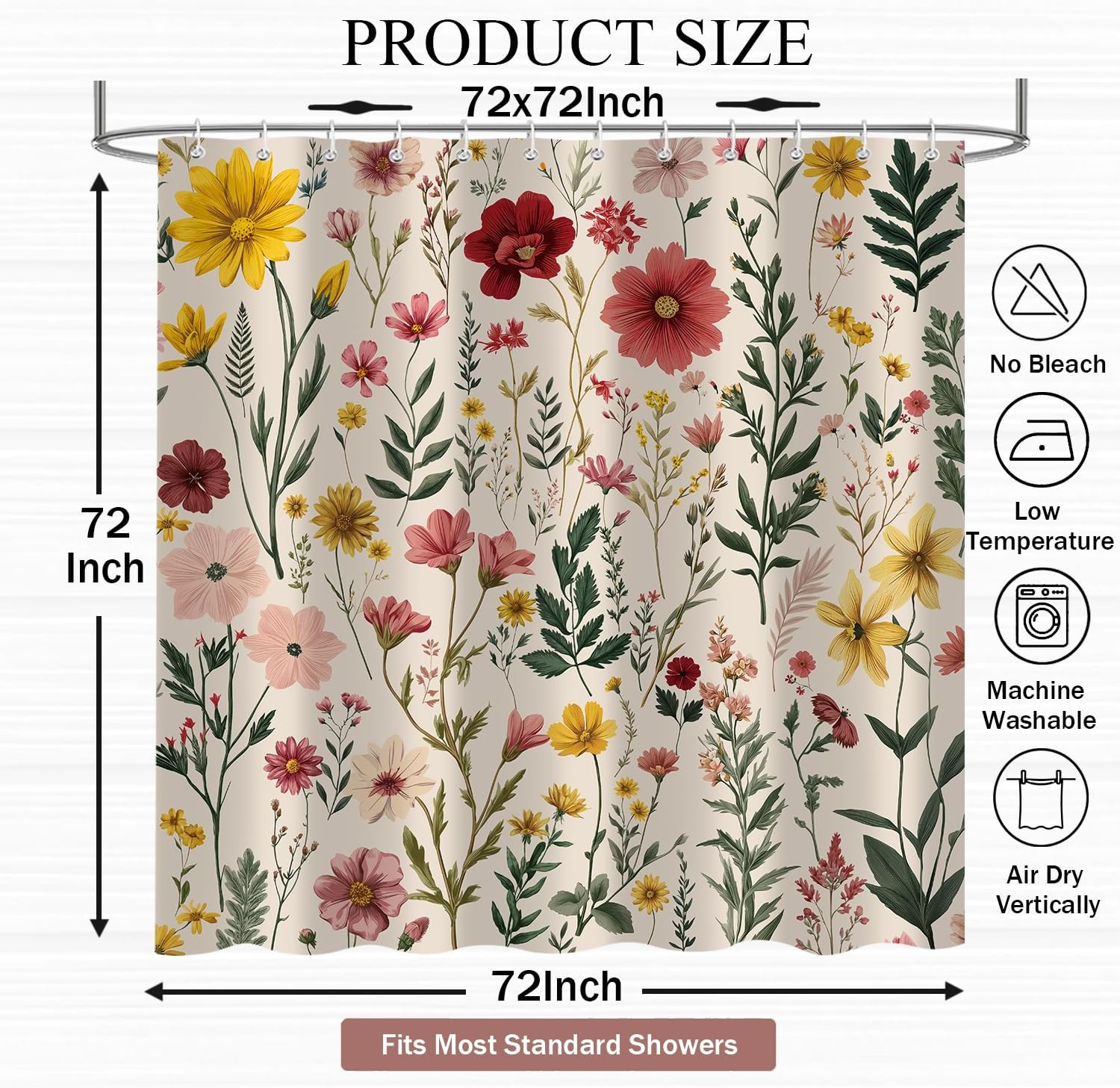 Custom Printed Bath Curtain — custom printed polyester bath curtain detail view