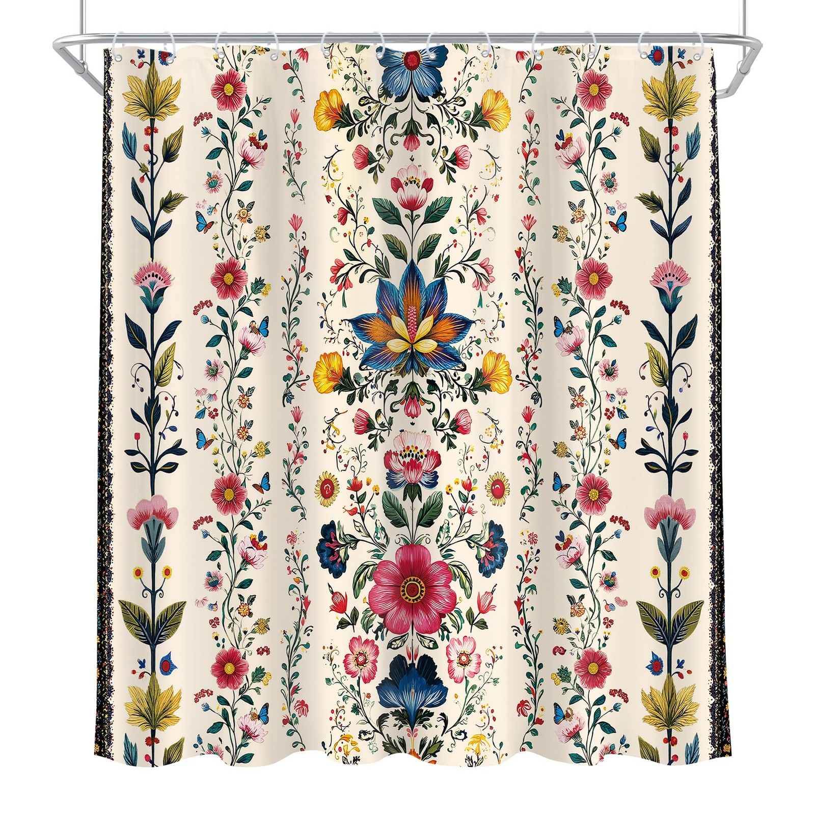 Custom Printed Bath Curtain — custom printed polyester bath curtain detail view
