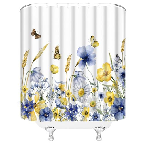 Custom Printed Bath Curtain — custom printed polyester bath curtain detail view