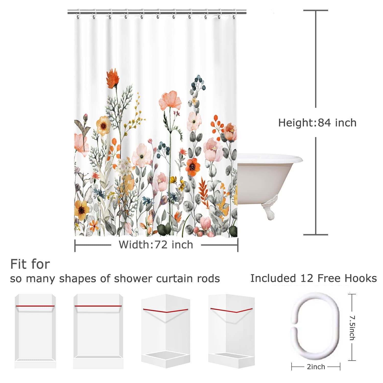 Custom Printed Bath Curtain — custom printed polyester bath curtain detail view