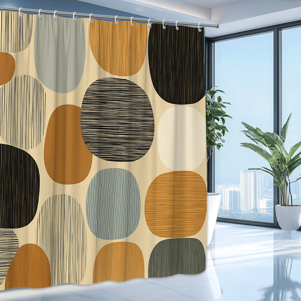 Custom Printed Bath Curtain — custom printed polyester bath curtain detail view