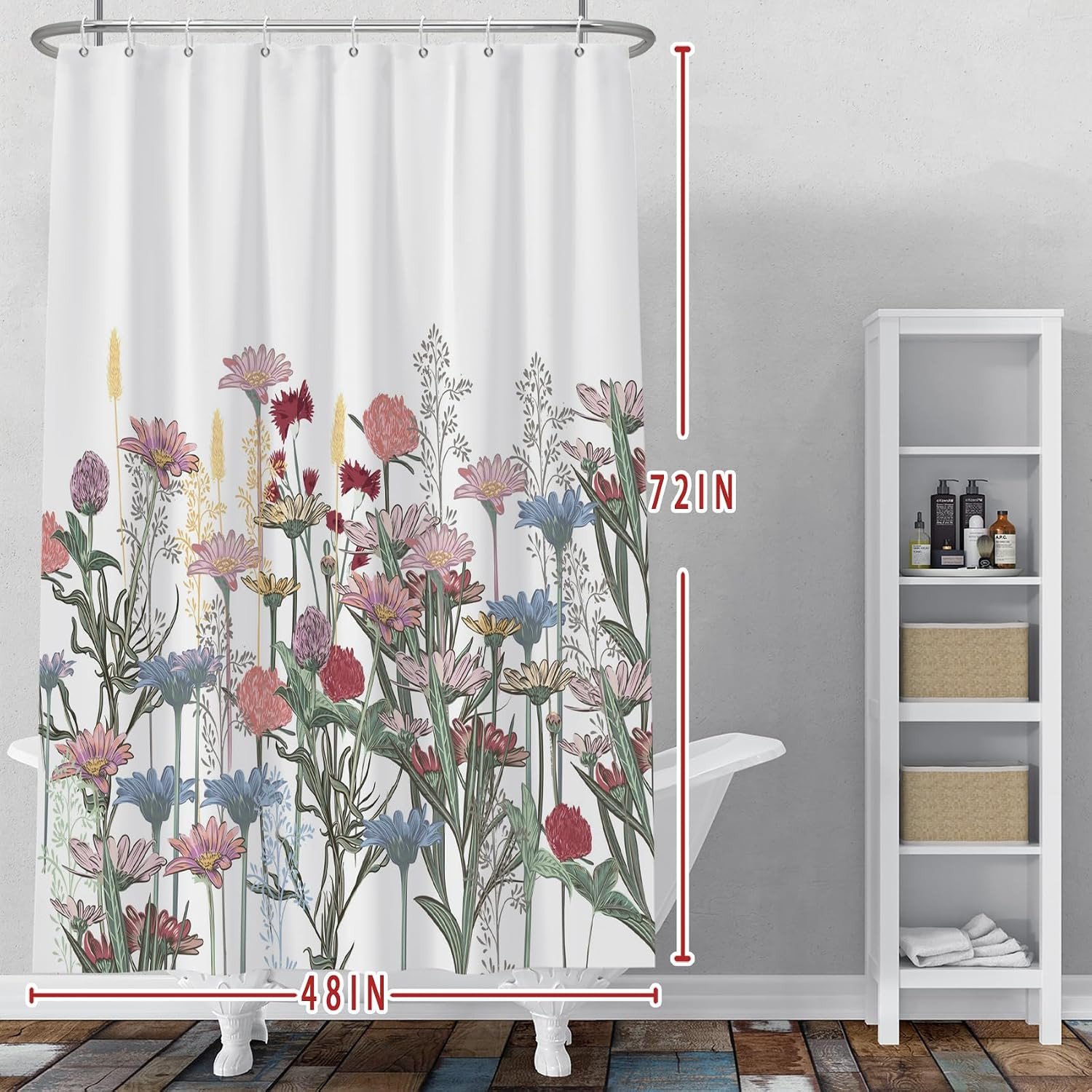 Custom Printed Bath Curtain — custom printed polyester bath curtain detail view