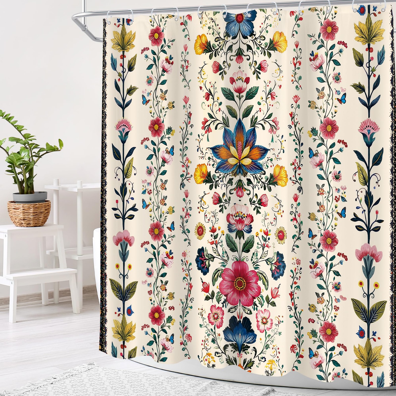 Custom Printed Bath Curtain — custom printed polyester bath curtain detail view