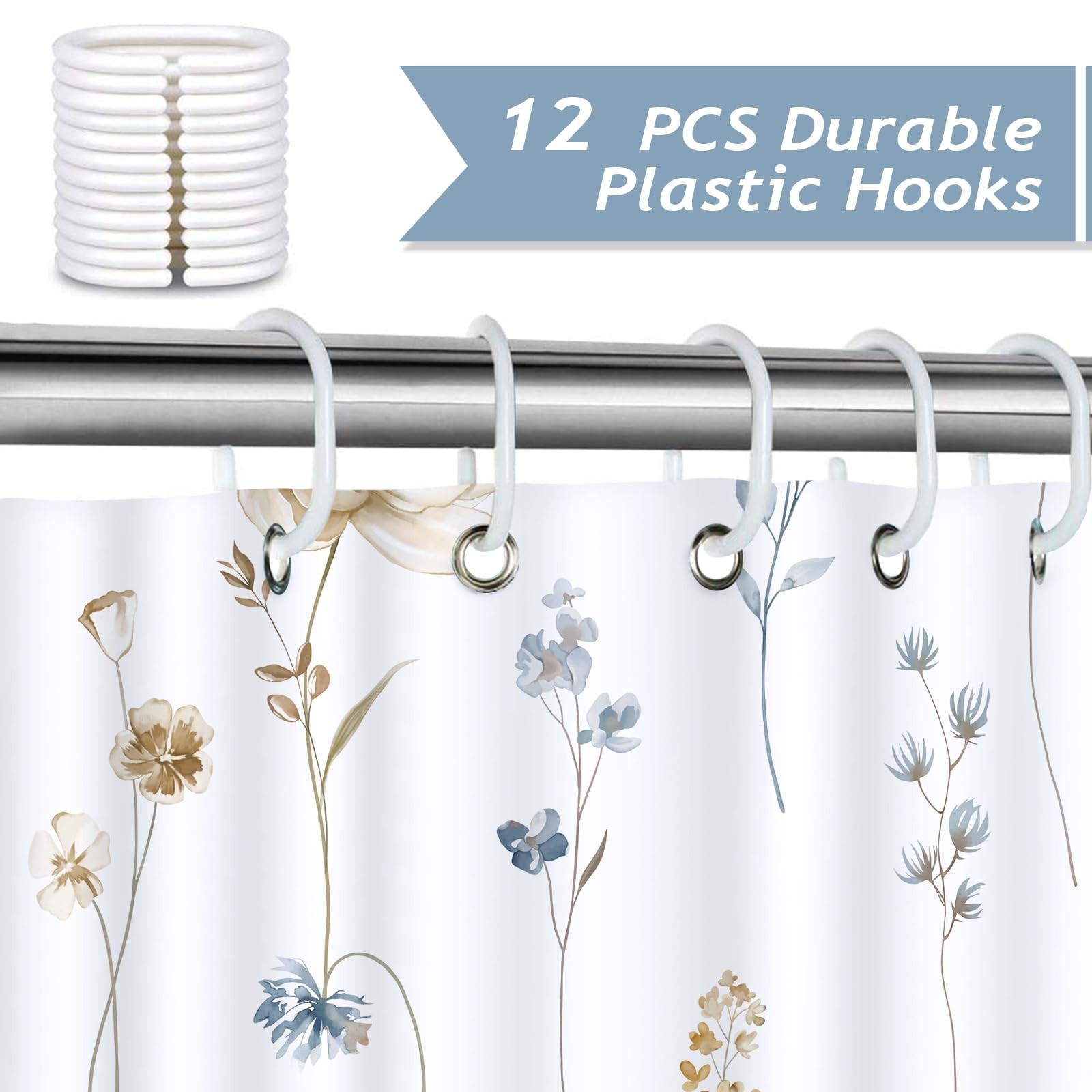 Custom Printed Bath Curtain — custom printed polyester bath curtain detail view