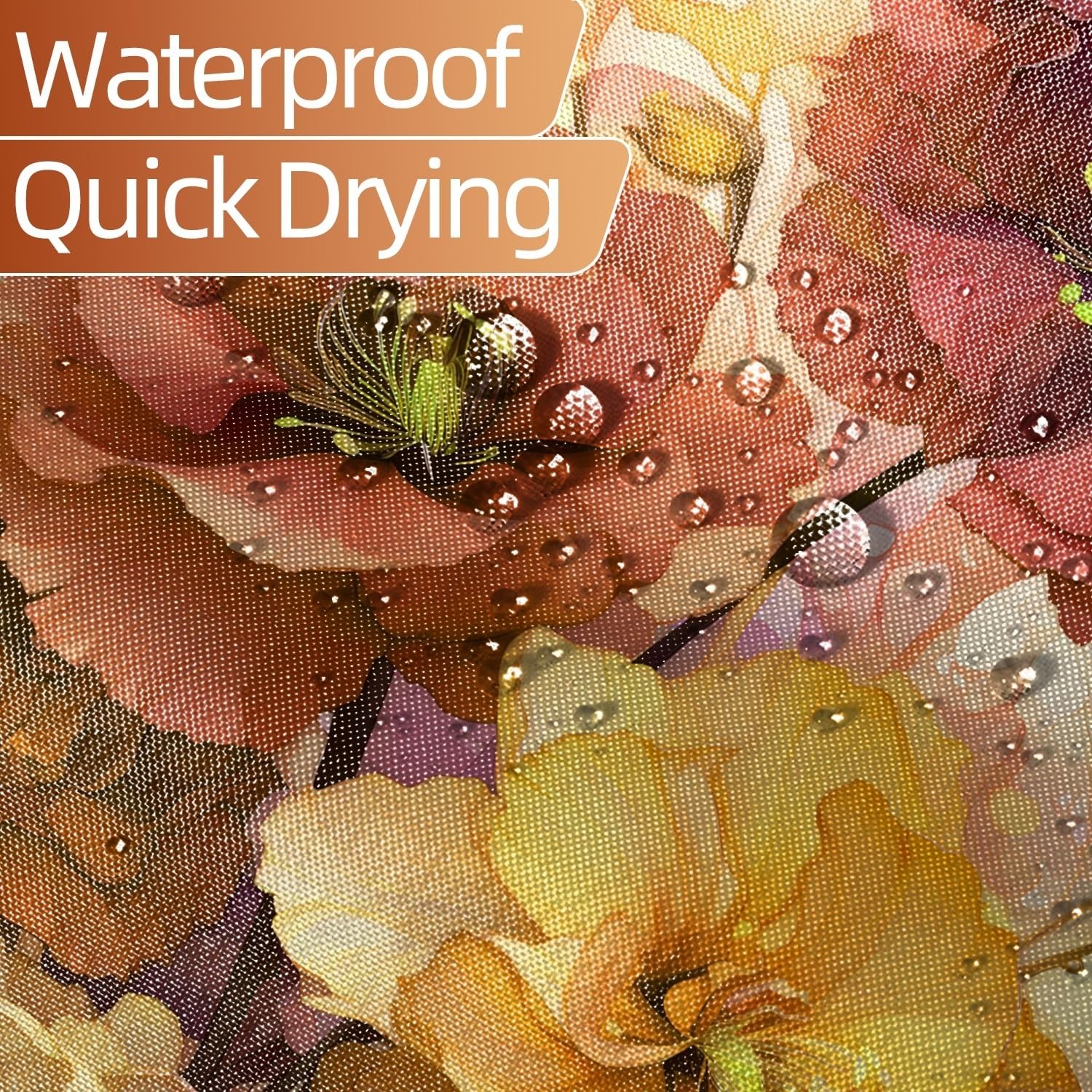 Custom Printed Bath Curtain — custom printed polyester bath curtain detail view
