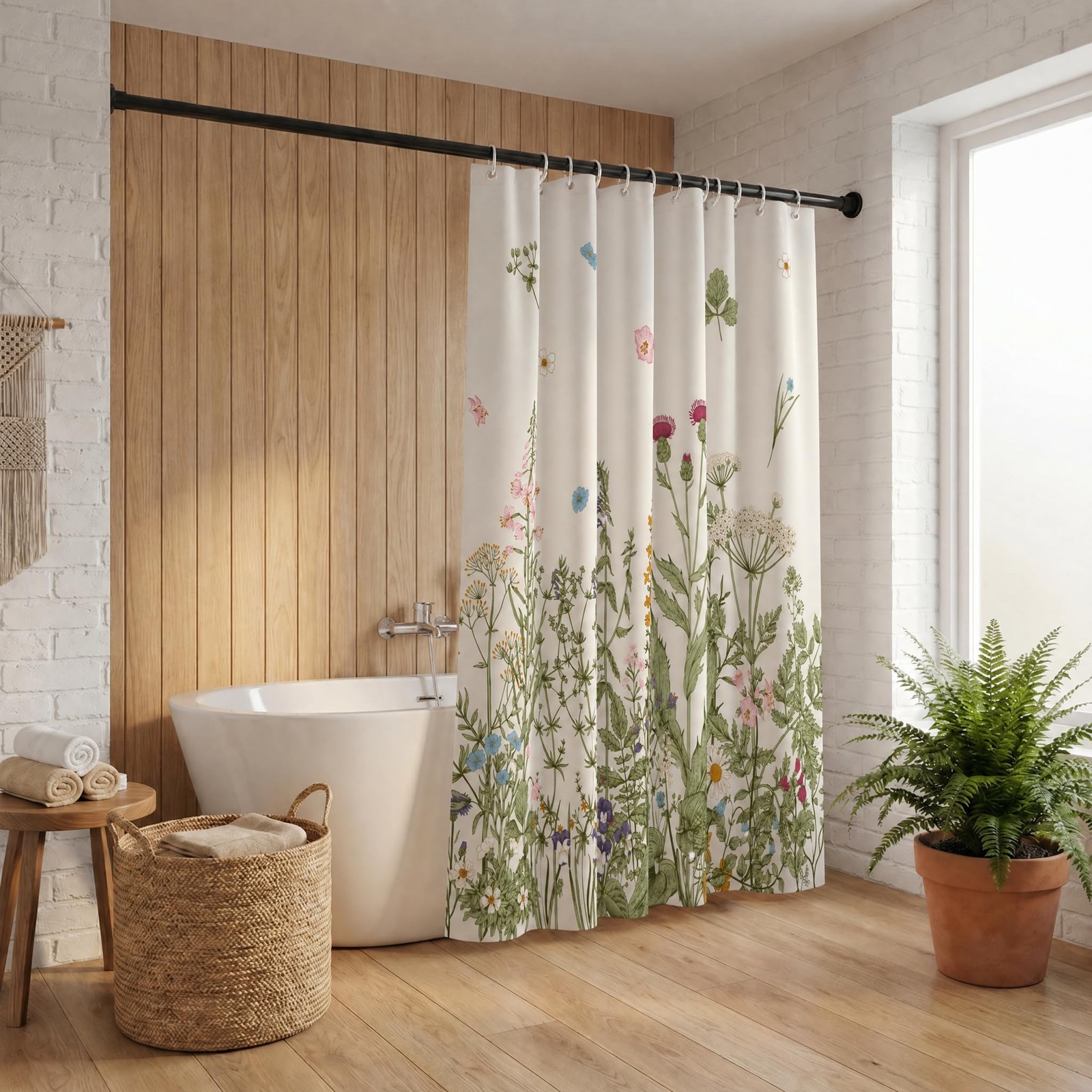 Custom Printed Bath Curtain — custom printed polyester bath curtain detail view