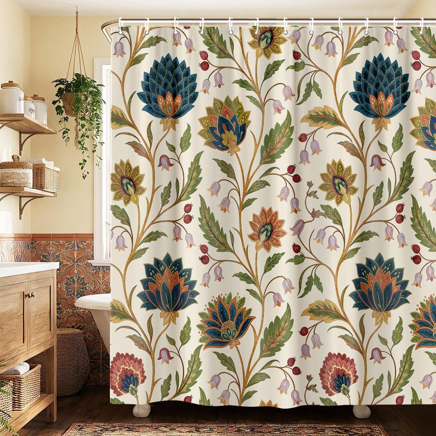 Custom Printed Bath Curtain — custom printed polyester bath curtain detail view