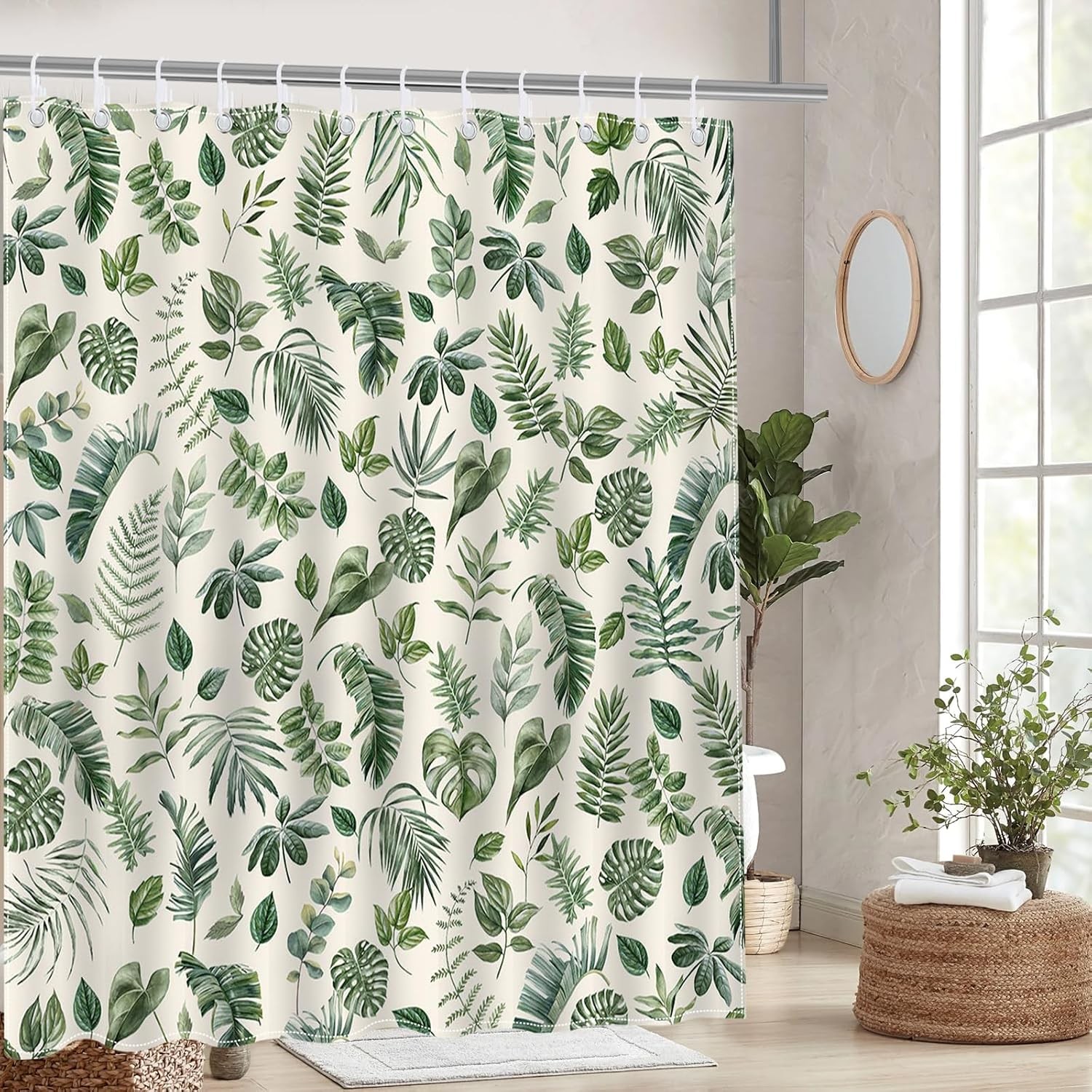 Custom Printed Bath Curtain — custom printed polyester bath curtain detail view