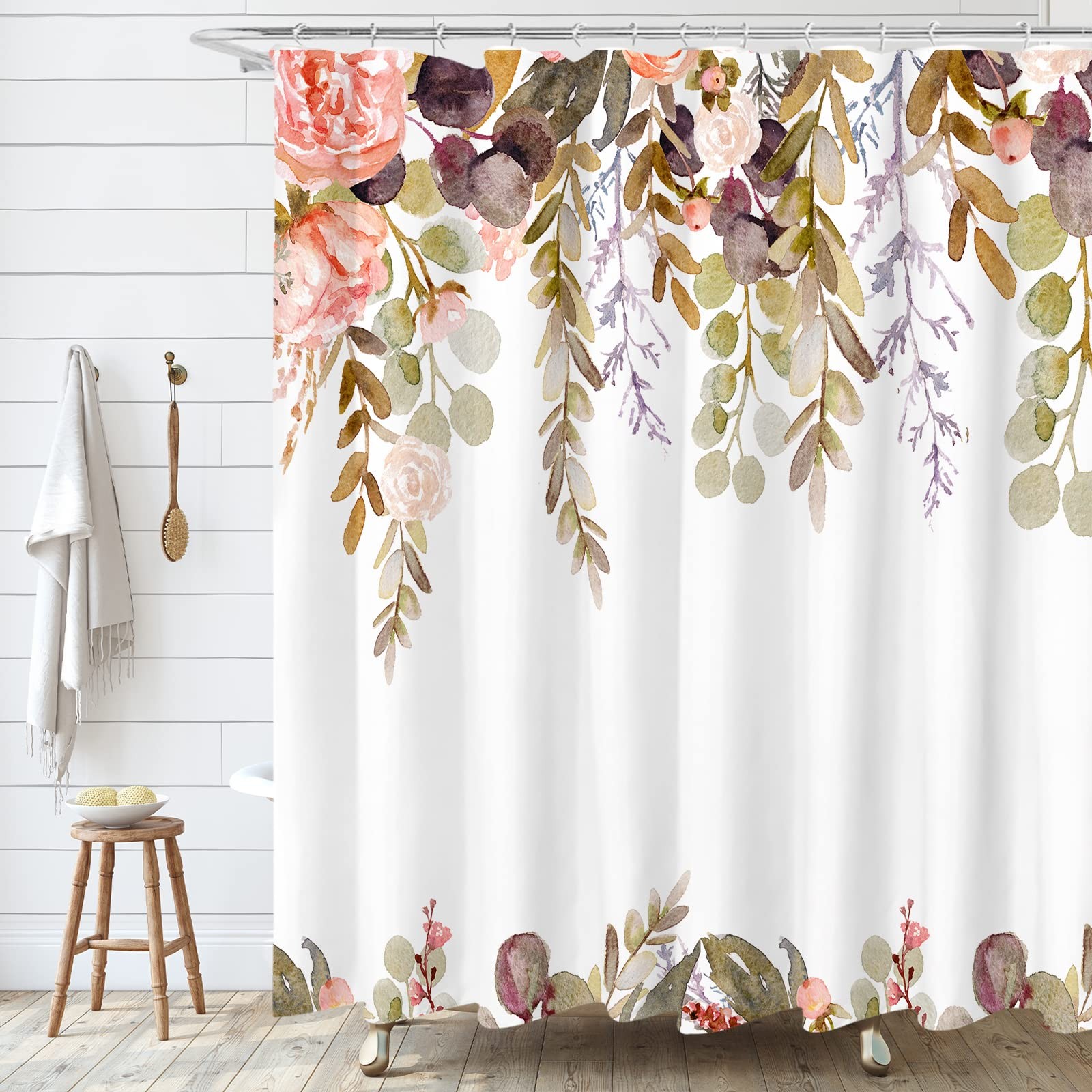 Custom Printed Bath Curtain — custom printed polyester bath curtain detail view