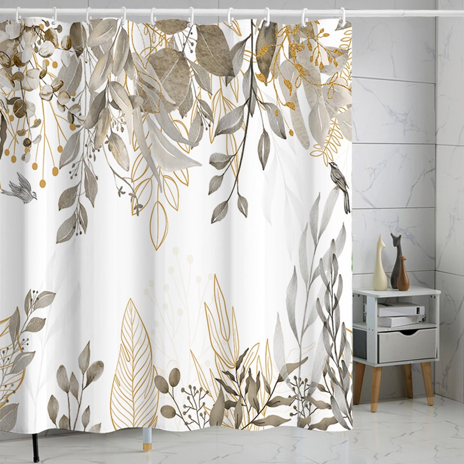 Custom Printed Bath Curtain — custom printed polyester bath curtain detail view