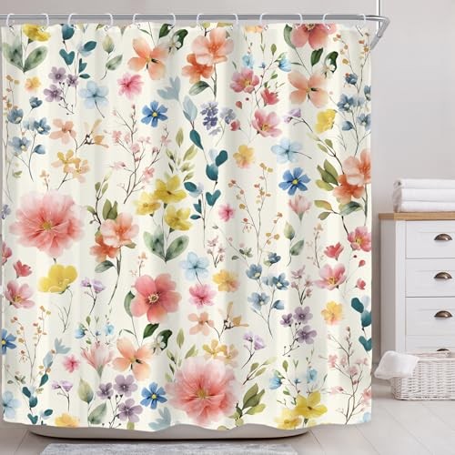 Custom Printed Bath Curtain — custom printed polyester bath curtain detail view