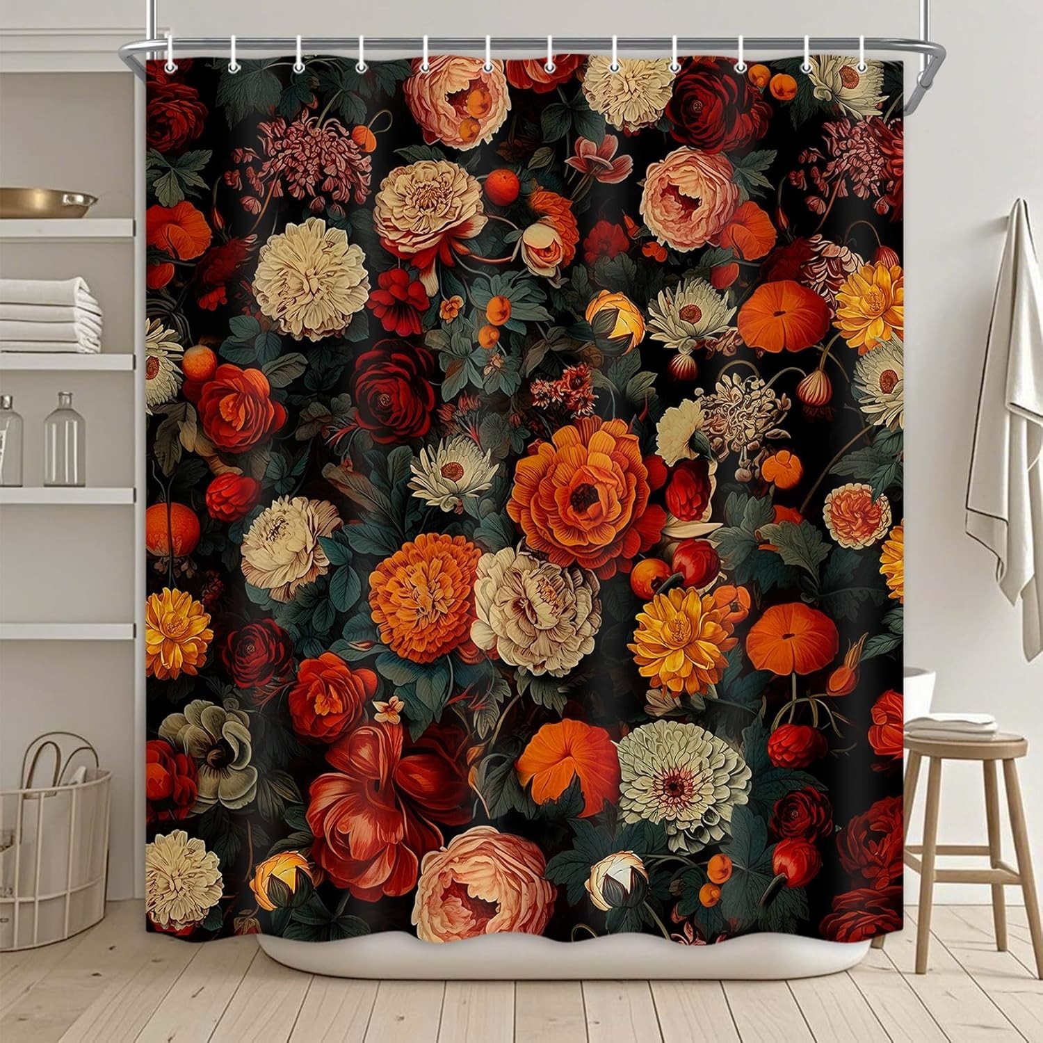 Custom Printed Bath Curtain — custom printed polyester bath curtain detail view