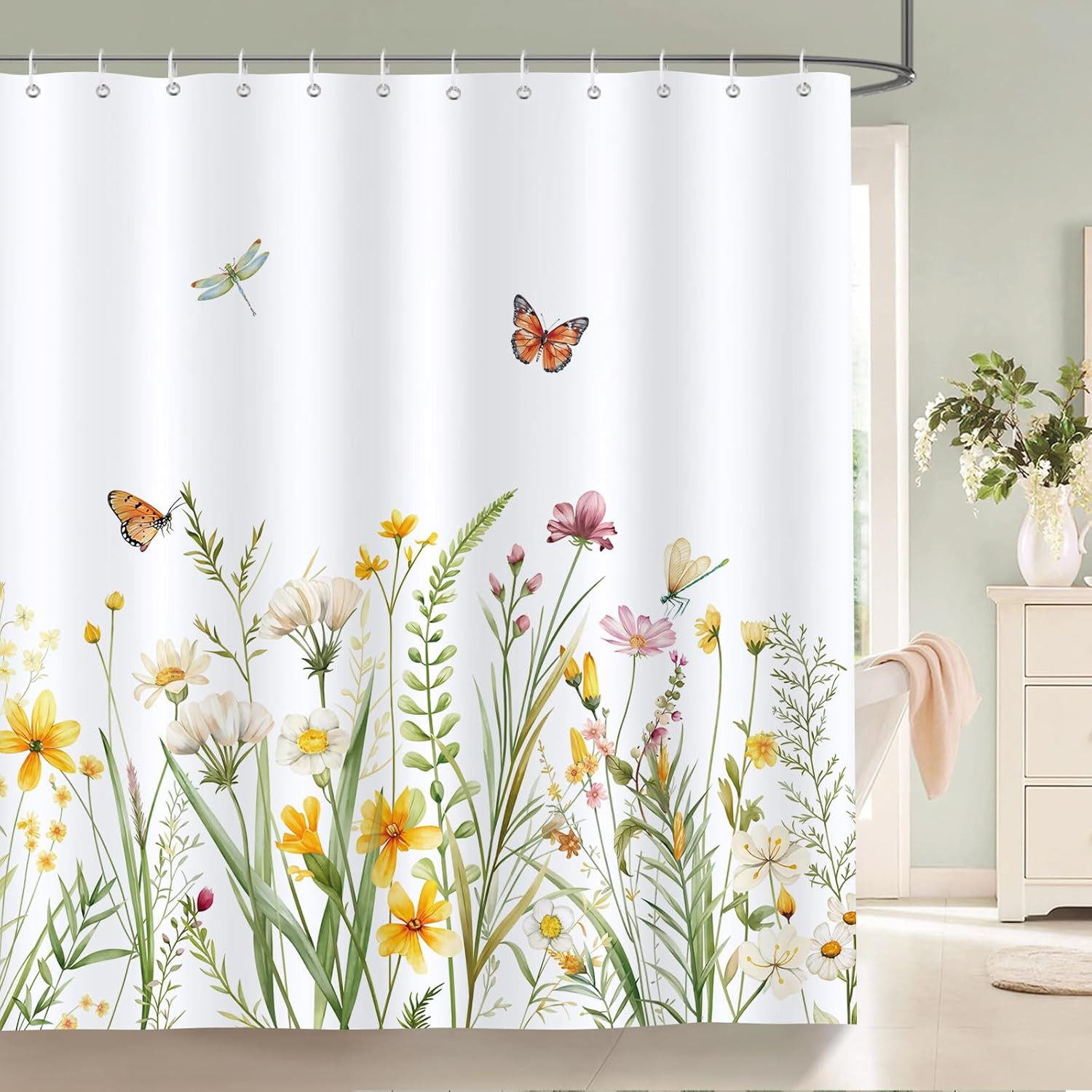 Custom Printed Bath Curtain — custom printed polyester bath curtain
