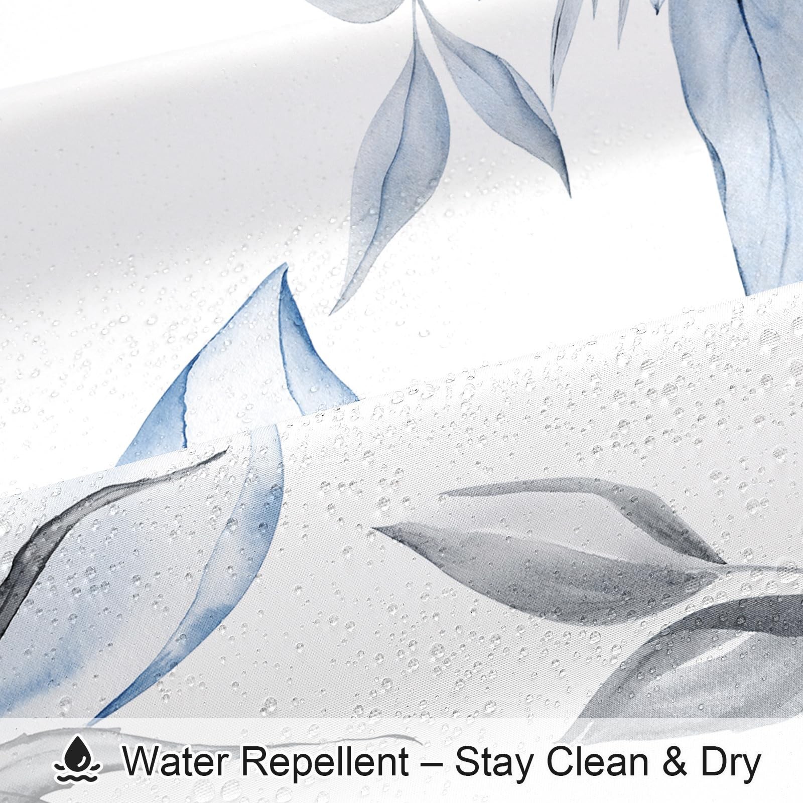 Custom Printed Bath Curtain — custom printed polyester bath curtain detail view