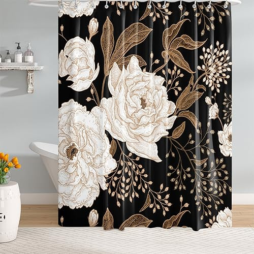 Custom Printed Bath Curtain — custom printed polyester bath curtain detail view
