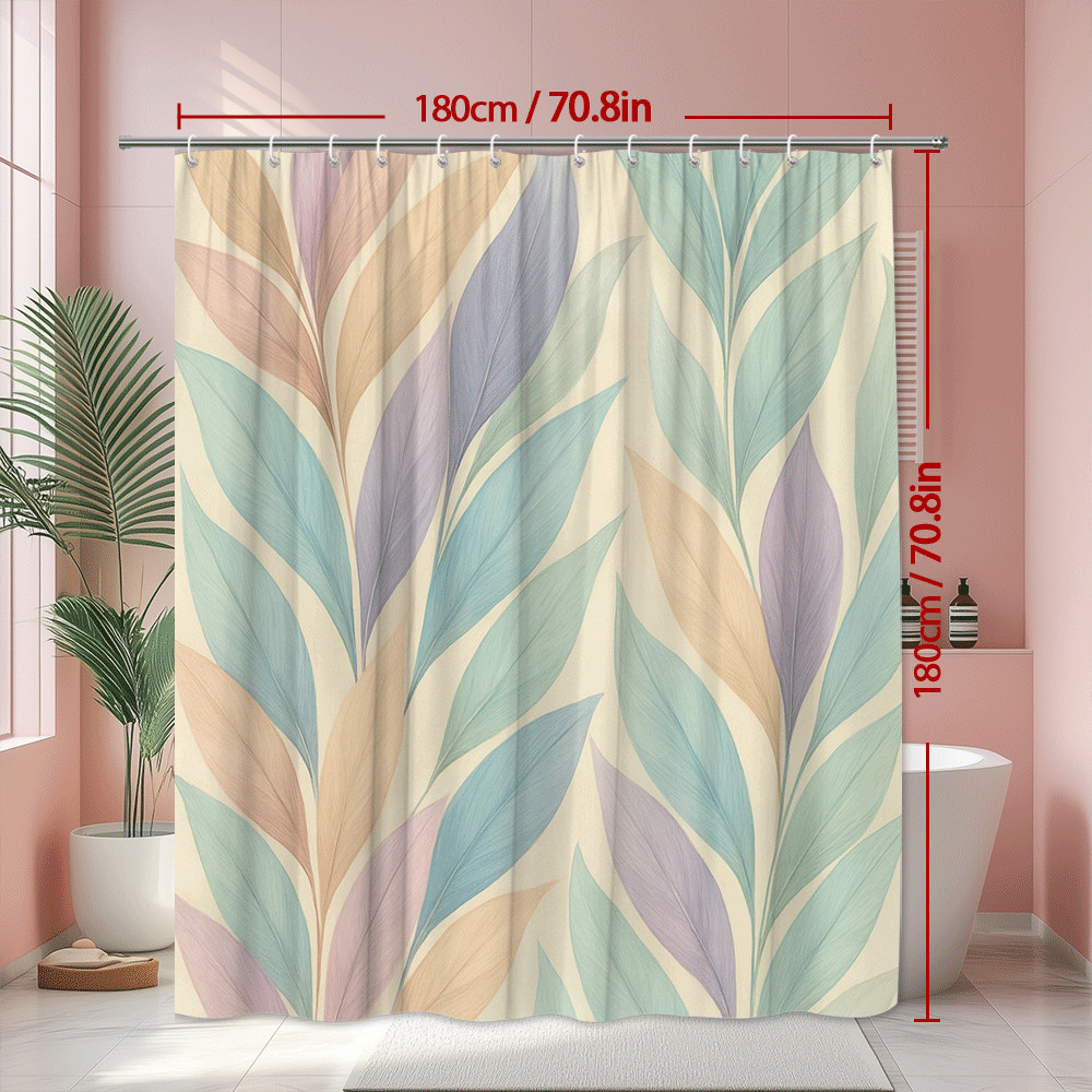 Custom Printed Bath Curtain — custom printed polyester bath curtain detail view