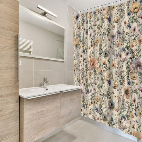 Custom Printed Bath Curtain — custom printed polyester bath curtain detail view
