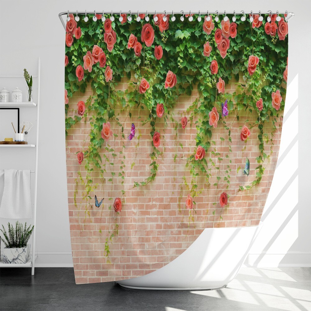 Custom Printed Bath Curtain — custom printed polyester bath curtain detail view