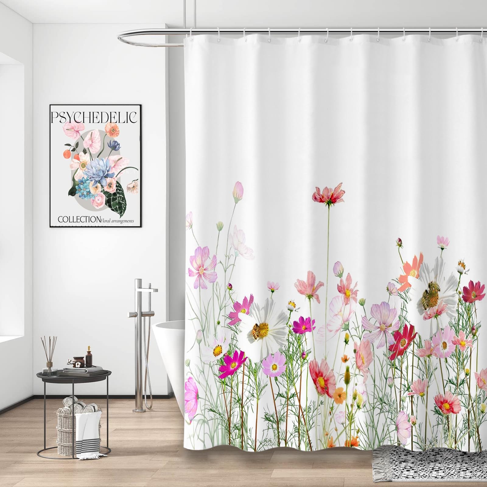 Custom Printed Bath Curtain — custom printed polyester bath curtain detail view