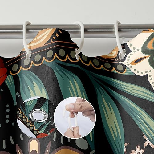 Custom Printed Bath Curtain — custom printed polyester bath curtain detail view