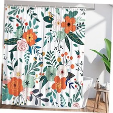Spring Shower Curtain Floral Waterproof 72"W x 72"L (Pack of 1) Boho Floral — custom printed polyester bath curtain