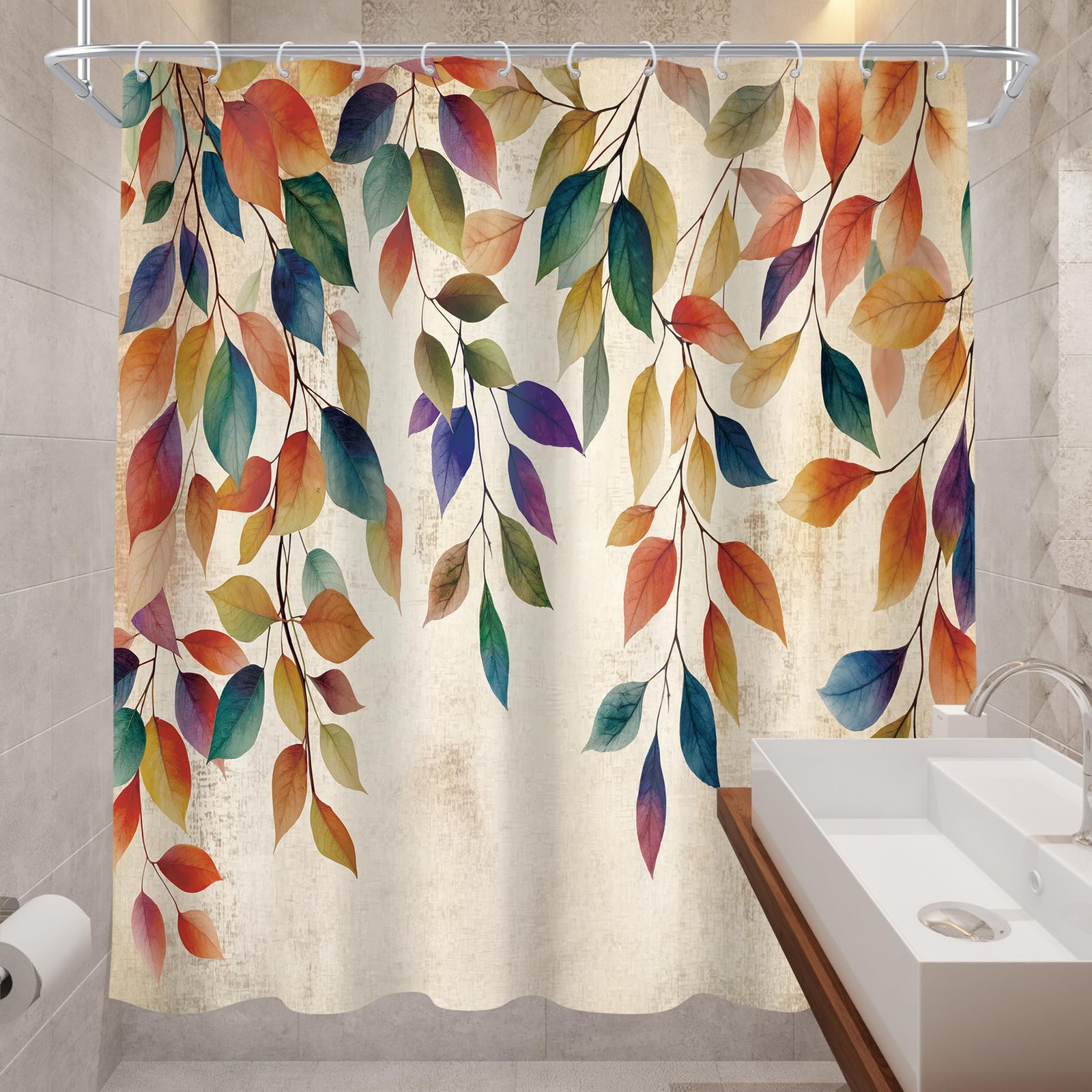 Custom Printed Bath Curtain — custom printed polyester bath curtain detail view