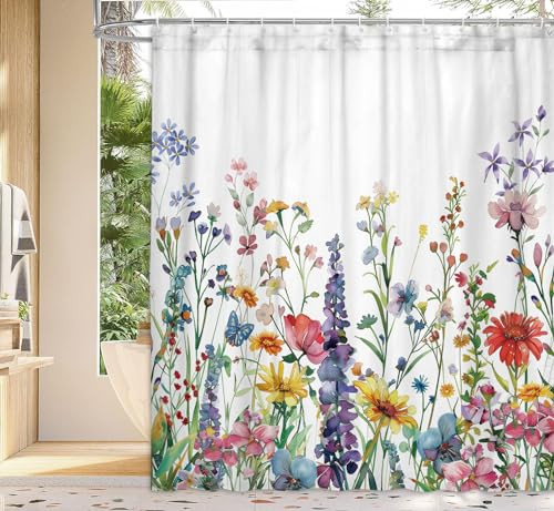 Custom Printed Bath Curtain — custom printed polyester bath curtain detail view