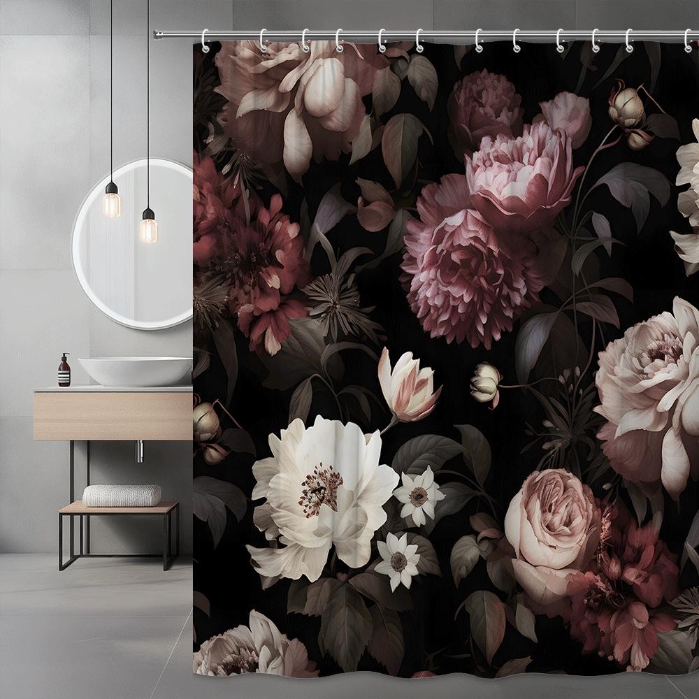 Custom Printed Bath Curtain — custom printed polyester bath curtain