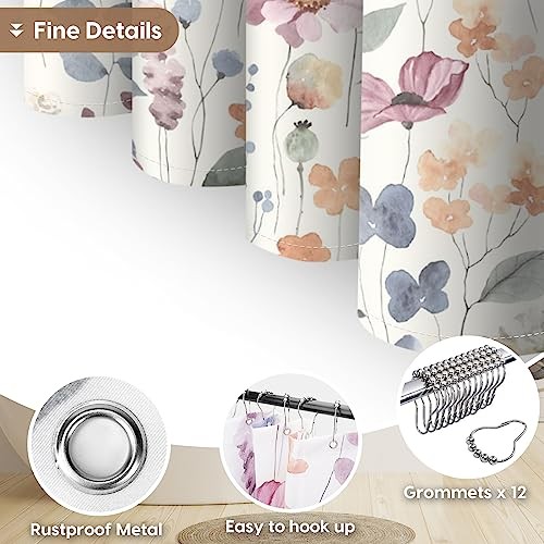 Custom Printed Bath Curtain — custom printed polyester bath curtain detail view