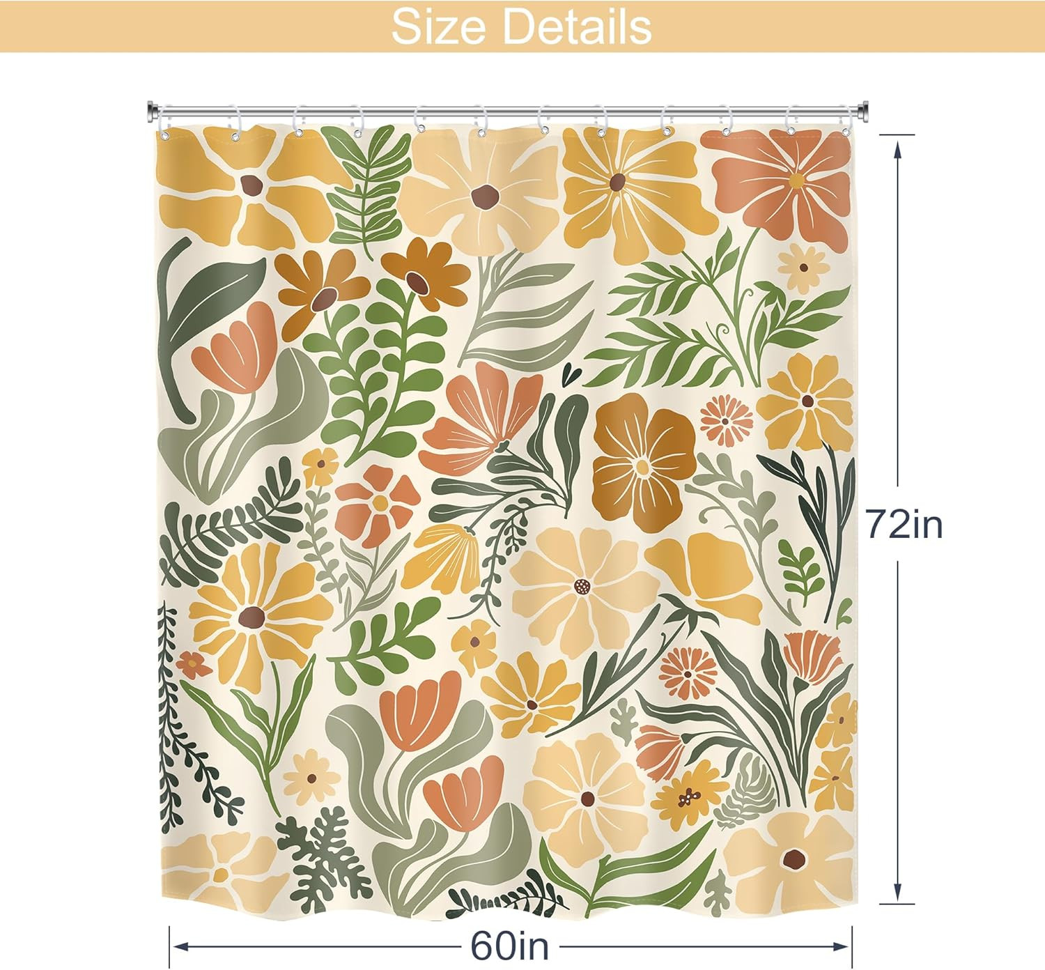 Custom Printed Bath Curtain — custom printed polyester bath curtain detail view