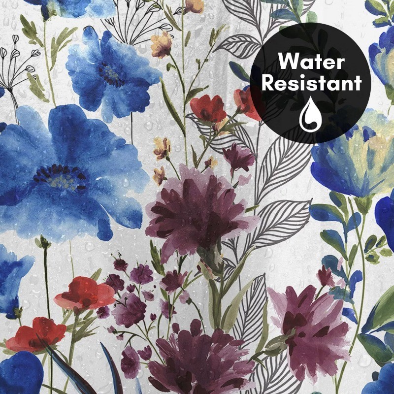 Custom Printed Bath Curtain — custom printed polyester bath curtain detail view