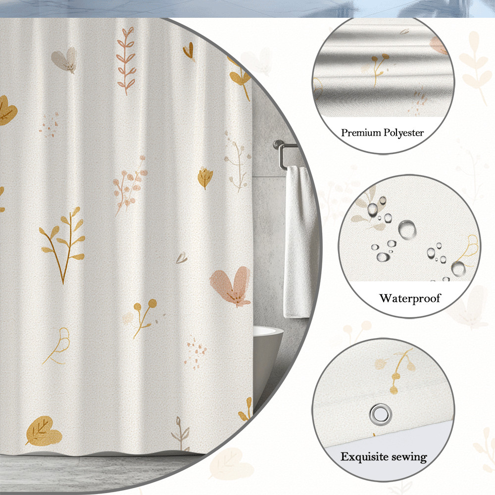 Custom Printed Bath Curtain — custom printed polyester bath curtain detail view