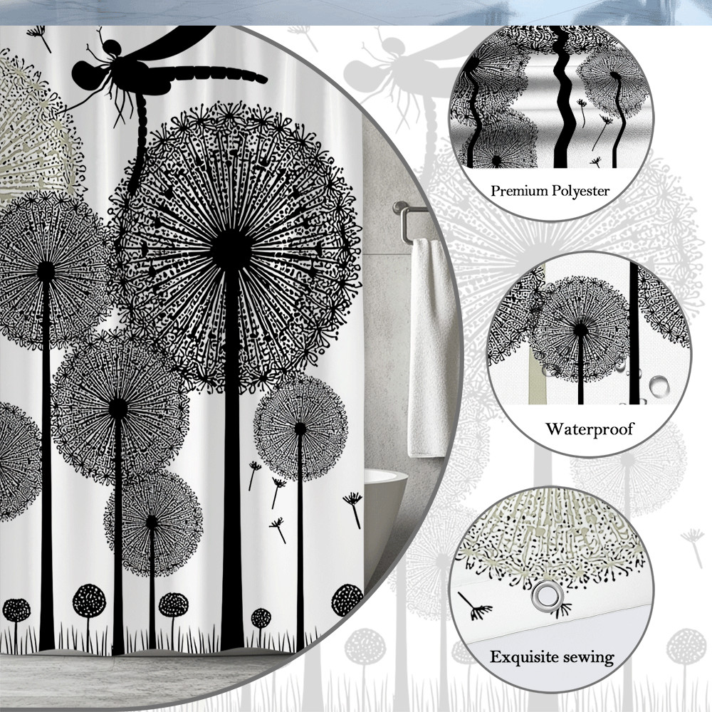 Custom Printed Bath Curtain — custom printed polyester bath curtain detail view